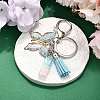 26Pcs Transparent Epoxy Resin & Transparent Acrylic & Faux Suede Tassel Keychain KEYC-JKC01202-09-1