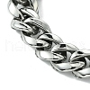 304 Stainless Steel Cuban Link Chain Bracelets for Women Men BJEW-C063-04AS-3