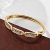 Brass Micro Pave Clear Cubic Zirconia Hinged Bangles for Women BJEW-K274-06G-2