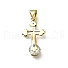 Brass Micro Pave Cubic Zirconia Pendants KK-C090-02G-1