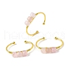 Natural Rose Quartz Beads Cuff Bangles for Women BJEW-Q035-01G-02-2