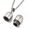304 Stainless Steel capsule Shaped Perfume Bottle Necklaces STAS-Z106-01P-6