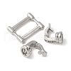 Brass Pave Clear Cubic Zirconia Fold Over Clasps KK-M320-15P-2