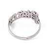 304 Stainless Steel Constellation Open Cuff Ring for Women RJEW-C035-01K-P-3