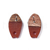 Opaque Resin & Walnut Wood Stud Earring Findings MAK-N032-010A-B03-4