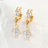 Stainless Steel Cross Hoop Earrings XZ9263-2