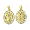 Brass Micro Pave Clear Cubic Zirconia Pendants KK-H472-50B-G-1