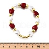 Valentine's Day ABS Imitation Pearl Beads Stretch Bracelets for Women BJEW-D317-08C-G-5