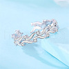 925 Sterling Silver Micro Pave Cubic Zirconia Cuff Rings WG78B57-01-1