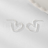 S925 Sterling Silver Heart Stud Earrings DR3951-2