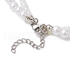 4Pcs 4 Colors Acrylic Heart Pendant ABS Plastic Imitation Pearl & Glass Seed Beaded Double Layer Necklaces NJEW-JN05290-6