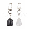 Nuggets Natural Black Agate & Quartz Crystal Pendant Decorations HJEW-JM02122-1