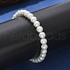 Shell Pearl Beaded Slider Bracelet with Brass Snake Chain X-BJEW-B066-01B-01-7