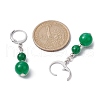 Round Natural Malaysia Jade Dangle Earrings EJEW-JE05536-01-2