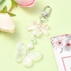Butterfly Bowknot Acrylic Pendant Decoration HJEW-YW00034-01-1