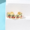 Brass Enamel Adjustable Cuff Rings for Women RJEW-G350-01D-G-3