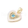 Brass Micro Pave Cubic Zirconia Pendants KK-Q030-02B-G-3