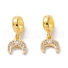 Brass Cubic Zirconia European Dangle Charms KK-B037-18G-1