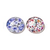 Half Round/Dome Floral Printed Glass Cabochons GGLA-A002-12mm-UU-2