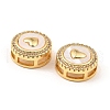 Brass Micro Pave Clear Cubic Zirconia Slide Charms KK-K342-09G-05-3