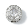 Rack Plating Brass Micro Pave Clear Cubic Zirconia Beads KK-A220-05P-1