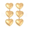 304 Stainless Steel Heart Stud Earrings EJEW-Z096-02G-2
