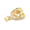 Rack Plating Brass Micro Pave Cubic Zirconia Pendants KK-K270-36G-3