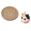 Beaded Cat Charms PALLOY-MZ00445-2