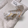 Leopard Cellulose Acetate(Resin) Claw Hair Clips PW-WG26262-03-1