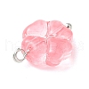 7Pcs 7 Colors Transparent Spray Painted Glass Charms PALLOY-JF03518-02-4
