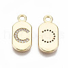 Brass Micro Pave Clear Cubic Zirconia Pendants KK-S360-052C-NF-2