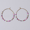 Glass Colorful Beads Hoop Earrings for Women SX7137-6-1