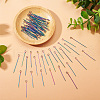 100Pcs 2 Style Rainbow Color 304 Stainless Steel Eye Pins STAS-PJ0001-17-4
