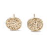 Flat Round Alloy Studs Earrings for Women EJEW-H309-08KCG-1