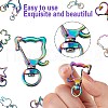 20Pcs 10 Styles Rainbow Color PVD Vacuum Plating Alloy Keychain Clasps JX114A-3