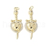 Brass Micro Pave Cubic Zirconia Pendants KK-F892-39G-1