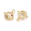 Brass Micro Pave Cubic Zirconia Pendants KK-D357-06C-G-2