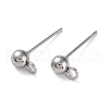 304 Stainless Steel Stud Earring Findings STAS-M323-01A-P-1