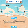 Ocean Theme Wood Pendant Decorations HJEW-WH20016-01C-2