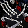AHANDMAKER 5Pcs 5 Style Acrylic Pearl Braided Stretch Chain Belt with Alloy Clasp AJEW-GA0004-49-5