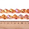 Electroplate Transparent Glass Beads Strands EGLA-N017-02C-4
