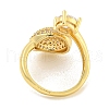 Brass Micro Pave Clear Cubic Zirconia Open Cuff Ring for Women RJEW-M173-03B-G-3