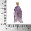 Natural Amethyst & Synthetic Turquoise Carved Pendants G-Z084-01G-08-3