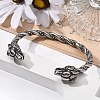 Viking 304 Stainless Steel Open Cuff Bangles for Men BJEW-U001-07K-AS-4