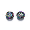 Rack Plating Rainbow Color Alloy Beads PALLOY-S180-353-2