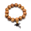 Peach Wood Stretch Bracelets BJEW-R059-15mm-05-2