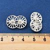 Rack Plating Brass Pave Clear Cubic Zirconia Double Wheel Links Connector Charms KK-S379-07S-3