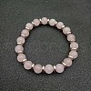 Round Natural Rose Quartz Beaded Stretch Bracelets for Women Men MY8494-7-1