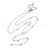 304 Stainless Steel Crystal Rhinestone Star Lariat Necklaces NJEW-R026-15P-4