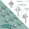 SUPERFINDINGS 24Pcs Religion Corss Alloy Brooch JEWB-FH0001-62-5